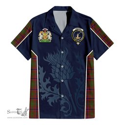 ScotsTee Shop Scottish Lumsden Clan Scottish Crest and Scottish Thistle Sport Tartan Women Casual Shirt - Classic