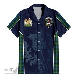 ScotsTee Shop Scottish Lyon Clan Scottish Crest and Scottish Thistle Sport Tartan Women Casual Shirt - Classic