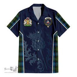 ScotsTee Shop Scottish MacNeil of Barra Clan Scottish Crest and Scottish Thistle Sport Tartan Women Casual Shirt - Classic