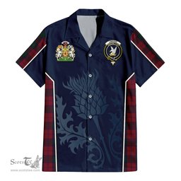 ScotsTee Shop Scottish Lindsay Clan Scottish Crest and Scottish Thistle Sport Tartan Women Casual Shirt - Classic