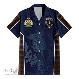 ScotsTee Shop Scottish MacLellan Modern Clan Scottish Crest and Scottish Thistle Sport Tartan Women Casual Shirt - Classic