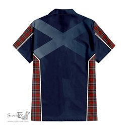 ScotsTee Shop Scottish MacFarlane Red Clan Scottish Crest and Scottish Thistle Sport Tartan Women Casual Shirt - Classic
