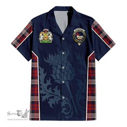 ScotsTee Shop Scottish MacDonald Dress Irish Clan Scottish Crest and Scottish Thistle Sport Tartan Women Casual Shirt - Classic