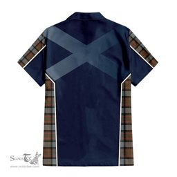 ScotsTee Shop Scottish MacLaren Weathered Clan Scottish Crest and Scottish Thistle Sport Tartan Women Casual Shirt - Classic