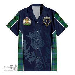 ScotsTee Shop Scottish Henderson Ancient Clan Scottish Crest and Scottish Thistle Sport Tartan Women Casual Shirt - Classic