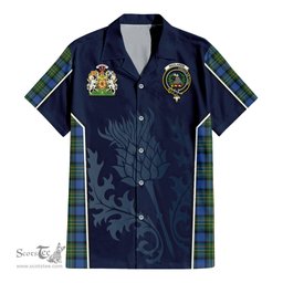 ScotsTee Shop Scottish MacLaren Ancient Clan Scottish Crest and Scottish Thistle Sport Tartan Women Casual Shirt - Classic
