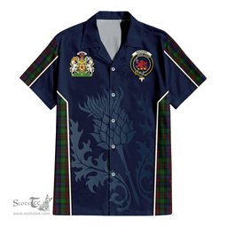 ScotsTee Shop Scottish MacDuff Hunting Clan Scottish Crest and Scottish Thistle Sport Tartan Women Casual Shirt - Classic