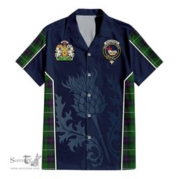 ScotsTee Shop Scottish MacDonald of The Isles Clan Scottish Crest and Scottish Thistle Sport Tartan Women Casual Shirt - Classic