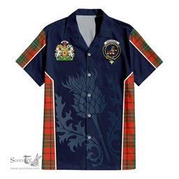 ScotsTee Shop Scottish MacAulay Ancient Clan Scottish Crest and Scottish Thistle Sport Tartan Women Casual Shirt - Classic