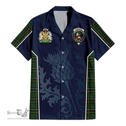 ScotsTee Shop Scottish MacAlpin Modern Clan Scottish Crest and Scottish Thistle Sport Tartan Women Casual Shirt - Classic