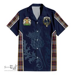 ScotsTee Shop Scottish MacInnes Ancient Hunting Clan Scottish Crest and Scottish Thistle Sport Tartan Women Casual Shirt - Classic