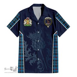 ScotsTee Shop Scottish MacCorquodale Clan Scottish Crest and Scottish Thistle Sport Tartan Women Casual Shirt - Classic