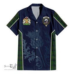 ScotsTee Shop Scottish Kennedy Clan Scottish Crest and Scottish Thistle Sport Tartan Women Casual Shirt - Classic