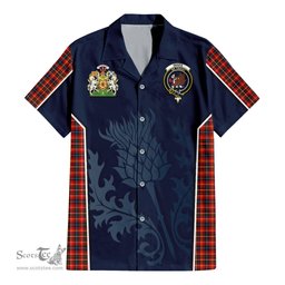 ScotsTee Shop Scottish Innes Modern Clan Scottish Crest and Scottish Thistle Sport Tartan Women Casual Shirt - Classic