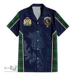 ScotsTee Shop Scottish MacAlpin Ancient Clan Scottish Crest and Scottish Thistle Sport Tartan Women Casual Shirt - Classic