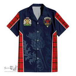 ScotsTee Shop Scottish MacDonell of Keppoch Modern Clan Scottish Crest and Scottish Thistle Sport Tartan Women Casual Shirt - Classic