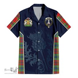 ScotsTee Shop Scottish MacLean of Duart Modern Clan Scottish Crest and Scottish Thistle Sport Tartan Women Casual Shirt - Classic