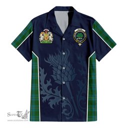 ScotsTee Shop Scottish Irvine of Bonshaw Clan Scottish Crest and Scottish Thistle Sport Tartan Women Casual Shirt - Classic