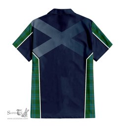 ScotsTee Shop Scottish Irvine of Bonshaw Clan Scottish Crest and Scottish Thistle Sport Tartan Women Casual Shirt - Classic