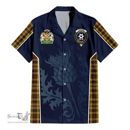 ScotsTee Shop Scottish Jardine Clan Scottish Crest and Scottish Thistle Sport Tartan Women Casual Shirt - Classic