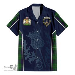 ScotsTee Shop Scottish MacIntyre Hunting Clan Scottish Crest and Scottish Thistle Sport Tartan Women Casual Shirt - Classic
