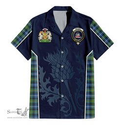 ScotsTee Shop Scottish MacNeil of Barra Ancient Clan Scottish Crest and Scottish Thistle Sport Tartan Women Casual Shirt - Classic