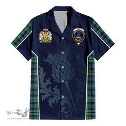 ScotsTee Shop Scottish Rose Hunting Ancient Clan Scottish Crest and Scottish Thistle Sport Tartan Women Casual Shirt - Classic