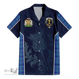 ScotsTee Shop Scottish Mercer Modern Clan Scottish Crest and Scottish Thistle Sport Tartan Women Casual Shirt - Classic