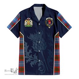 ScotsTee Shop Scottish Pentland Clan Scottish Crest and Scottish Thistle Sport Tartan Women Casual Shirt - Classic
