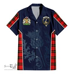 ScotsTee Shop Scottish Wallace Hunting Red Clan Scottish Crest and Scottish Thistle Sport Tartan Women Casual Shirt - Classic