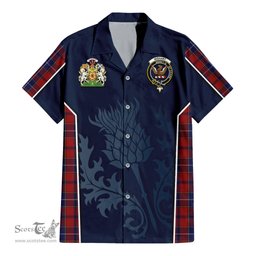 ScotsTee Shop Scottish Wishart Dress Clan Scottish Crest and Scottish Thistle Sport Tartan Women Casual Shirt - Classic