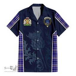ScotsTee Shop Scottish Ochterlony Clan Scottish Crest and Scottish Thistle Sport Tartan Women Casual Shirt - Classic