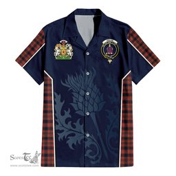 ScotsTee Shop Scottish Ogilvie (Ogilvy) Clan Scottish Crest and Scottish Thistle Sport Tartan Women Casual Shirt - Classic