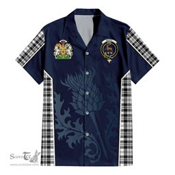 ScotsTee Shop Scottish Scott Black White Clan Scottish Crest and Scottish Thistle Sport Tartan Women Casual Shirt - Classic