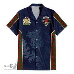 ScotsTee Shop Scottish Moncrieff Clan Scottish Crest and Scottish Thistle Sport Tartan Women Casual Shirt - Classic
