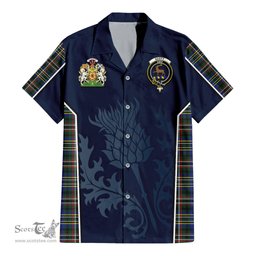 ScotsTee Shop Scottish Scott Green Modern Clan Scottish Crest and Scottish Thistle Sport Tartan Women Casual Shirt - Classic