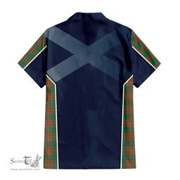 ScotsTee Shop Scottish Menzies Green Ancient Clan Scottish Crest and Scottish Thistle Sport Tartan Women Casual Shirt - Classic