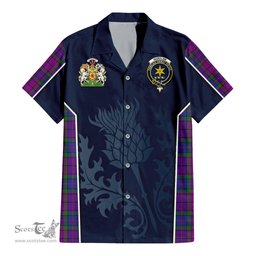 ScotsTee Shop Scottish Wardlaw Modern Clan Scottish Crest and Scottish Thistle Sport Tartan Women Casual Shirt - Classic