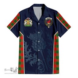 ScotsTee Shop Scottish Moncrieff Modern Clan Scottish Crest and Scottish Thistle Sport Tartan Women Casual Shirt - Classic