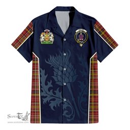 ScotsTee Shop Scottish Ogilvie (Ogilvy) of Strathallan Clan Scottish Crest and Scottish Thistle Sport Tartan Women Casual Shirt - Classic