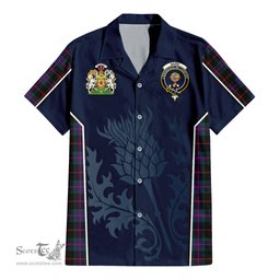 ScotsTee Shop Scottish Nairn Clan Scottish Crest and Scottish Thistle Sport Tartan Women Casual Shirt - Classic