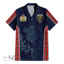 ScotsTee Shop Scottish Sinclair Modern Clan Scottish Crest and Scottish Thistle Sport Tartan Women Casual Shirt - Classic