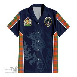 ScotsTee Shop Scottish Ross Ancient Clan Scottish Crest and Scottish Thistle Sport Tartan Women Casual Shirt - Classic
