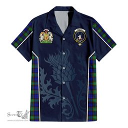 ScotsTee Shop Scottish Sempill Modern Clan Scottish Crest and Scottish Thistle Sport Tartan Women Casual Shirt - Classic