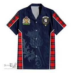 ScotsTee Shop Scottish Ruthven Modern Clan Scottish Crest and Scottish Thistle Sport Tartan Women Casual Shirt - Classic