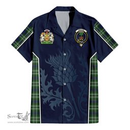 ScotsTee Shop Scottish Swinton Clan Scottish Crest and Scottish Thistle Sport Tartan Women Casual Shirt - Classic
