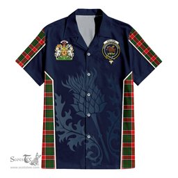 ScotsTee Shop Scottish Pollock Modern Clan Scottish Crest and Scottish Thistle Sport Tartan Women Casual Shirt - Classic