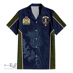 ScotsTee Shop Scottish Menzies Clan Scottish Crest and Scottish Thistle Sport Tartan Women Casual Shirt - Classic