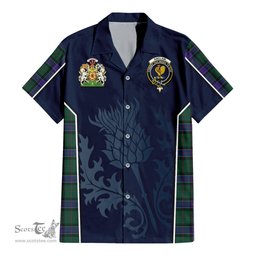 ScotsTee Shop Scottish Sinclair Hunting Modern Clan Scottish Crest and Scottish Thistle Sport Tartan Women Casual Shirt - Classic