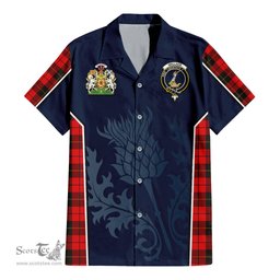 ScotsTee Shop Scottish Wallace Weathered Clan Scottish Crest and Scottish Thistle Sport Tartan Women Casual Shirt - Classic